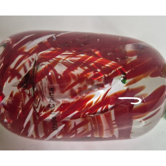 Handcrafted Glass Red And Green Candy Sculpture 6.50"x 2.50" - Picture 2 of 9